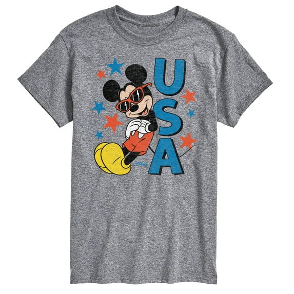 Disney - Americana - Mickey Sunglasses Usa - Adult Short Sleeve Graphic T-Shirt