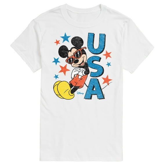 Disney's Mickey Mouse Big & Tall Sunglasses USA Graphic Tee Color: White Size: 3XB