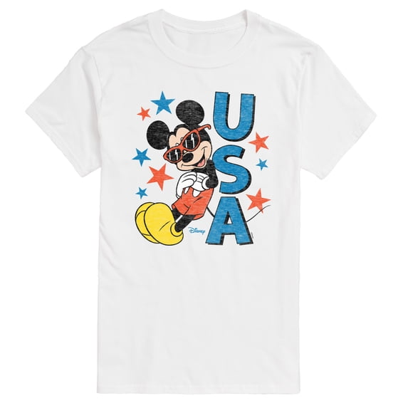 Disney - Americana - Mickey Sunglasses Usa - Adult Short Sleeve Graphic T-Shirt