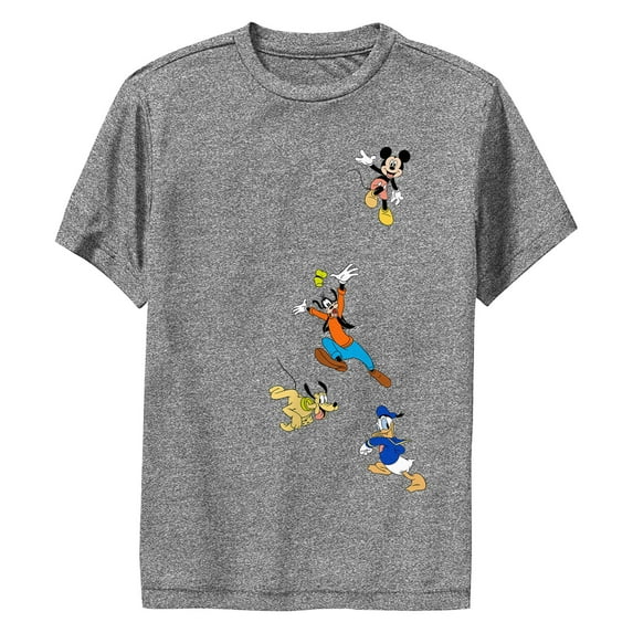 Boy's Mickey & Friends Tiled Crew Performance Graphic T-Shirt
