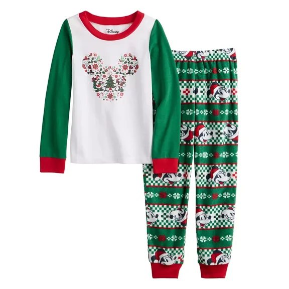 Disney's Mickey Mouse Girls 4-12 Jammies For Your Families "Holiday Party Mickey" Pajama Set