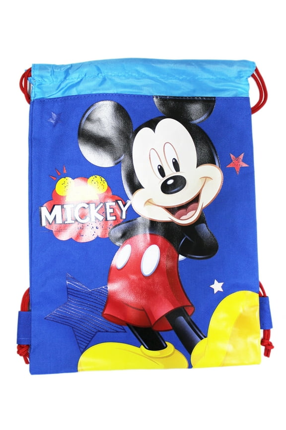 Disney's Mickey Mouse Joyful Stars Blue Colored Drawstring Backpack