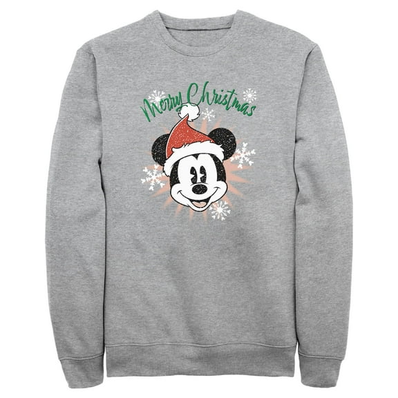 Disney's Mickey Mouse Men's Merry Christmas Fleece Color: Athletic Heather Size: XL
