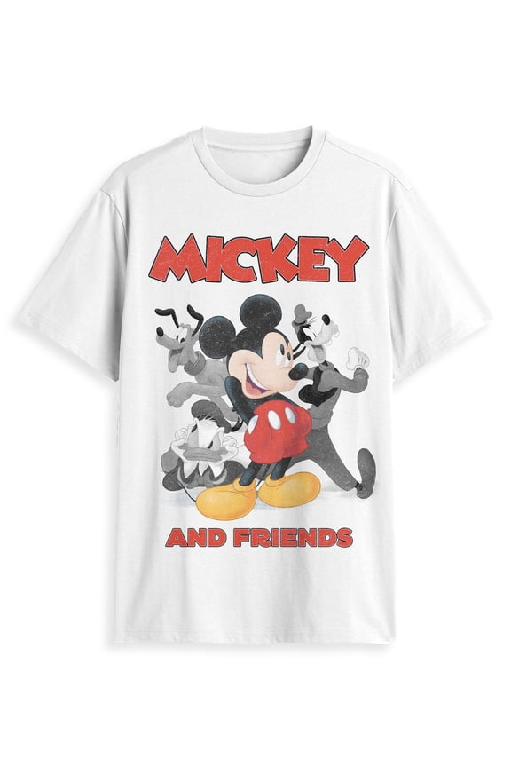 Disney's Mickey Mouse T-Shirt Men's with Donald, Pluto, and Goofy Tee