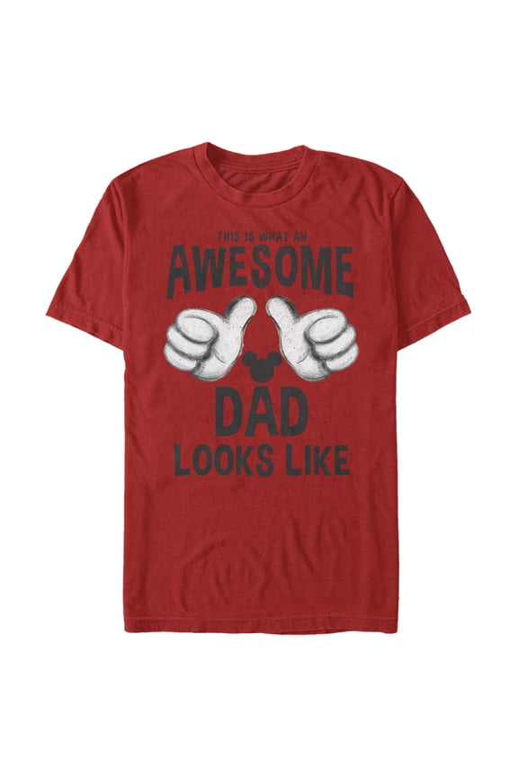 Men's Mickey & Friends This is What an Awesome Dad Looks Like Graphic Tee Red X Large