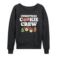 thumbnail image 1 of Disney's Mickey and Minnie Mouse Women's Christmas Cookie Slouchy Graphic Sweatshirt Color: Heather Charcoal Size: LARGE, 1 of 5
