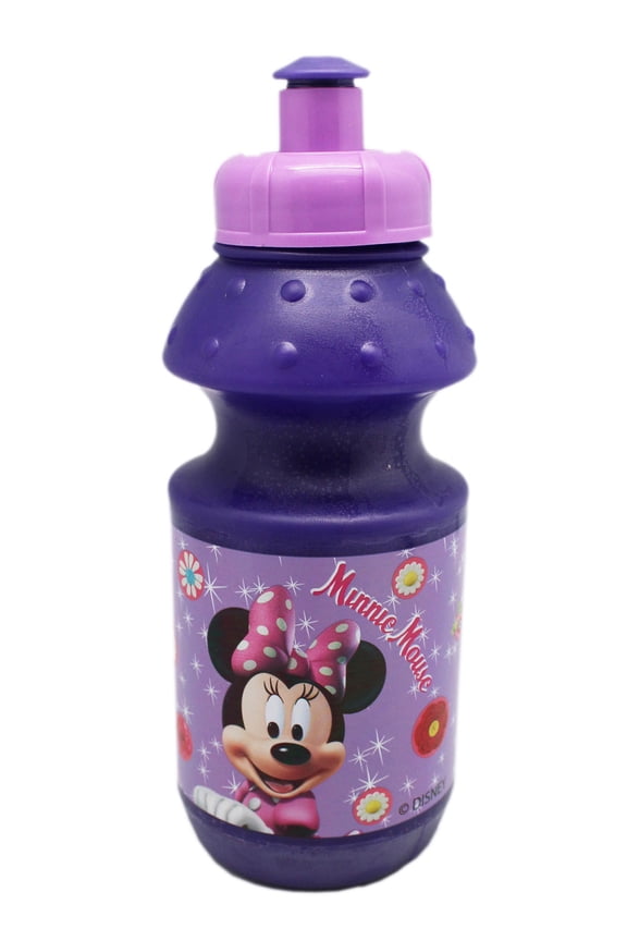 Disney's Minnie Mouse Floral Theme Dual-Tone Purple Kids Water Bottle