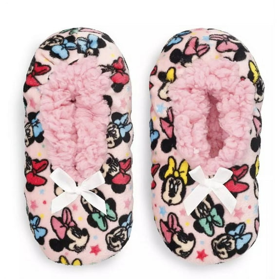 Disney's Minnie Mouse Toddler Girl Fuzzy Babba Slipper Socks sizes 2T-4T.
