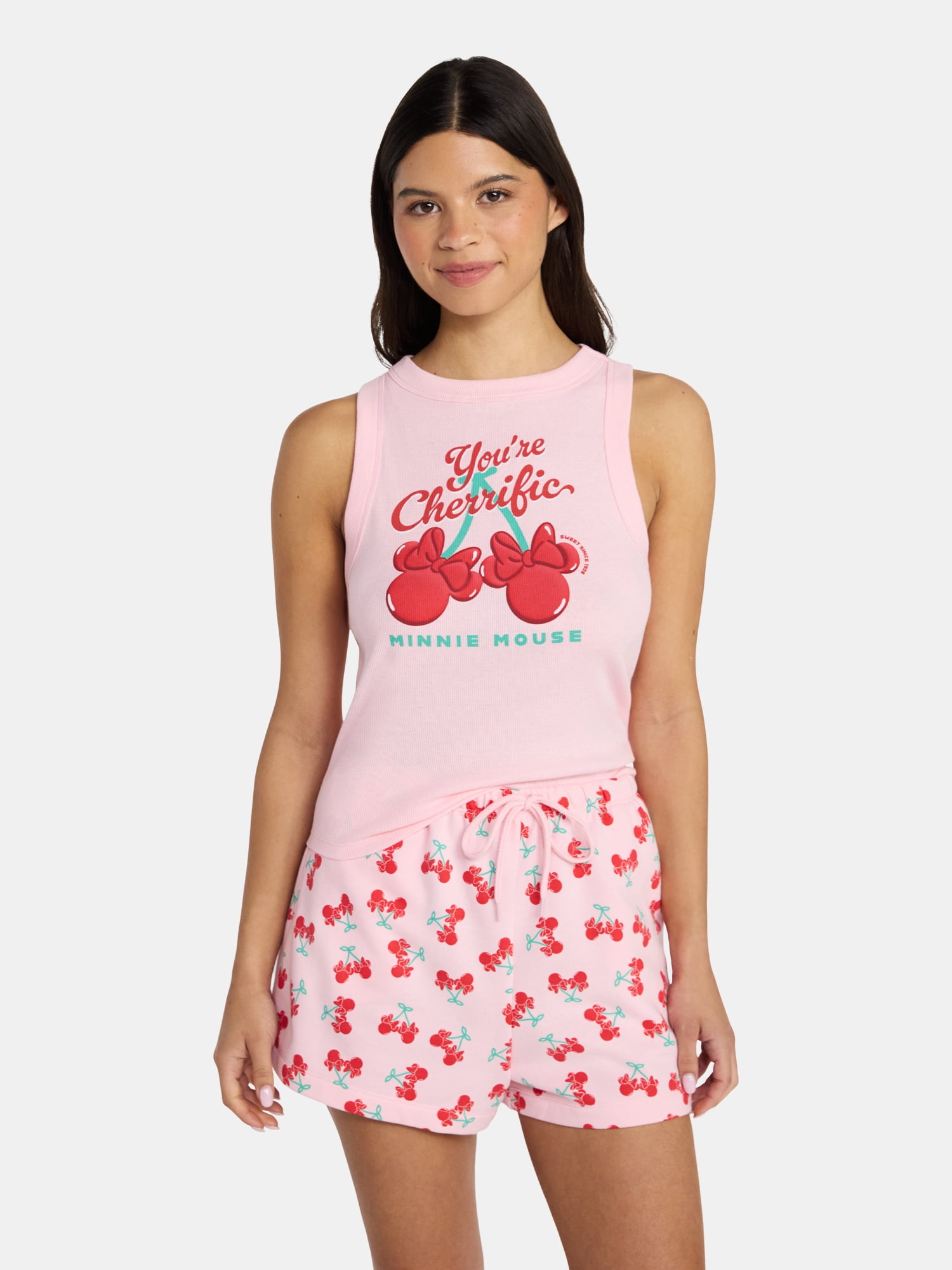 Disney Minnie Mouse Women's Graphic Tank Top and Shorts Set, 2-Piece, Sizes XXS-XXL