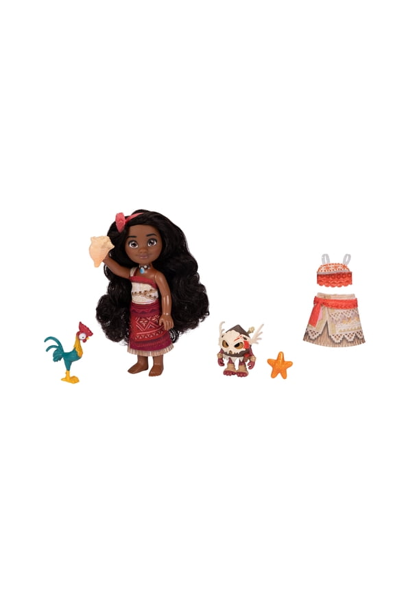 Disney's Moana 2 Adventure Petite Set 6 inch Tall Moana Doll with 2 Outfits and Accessories