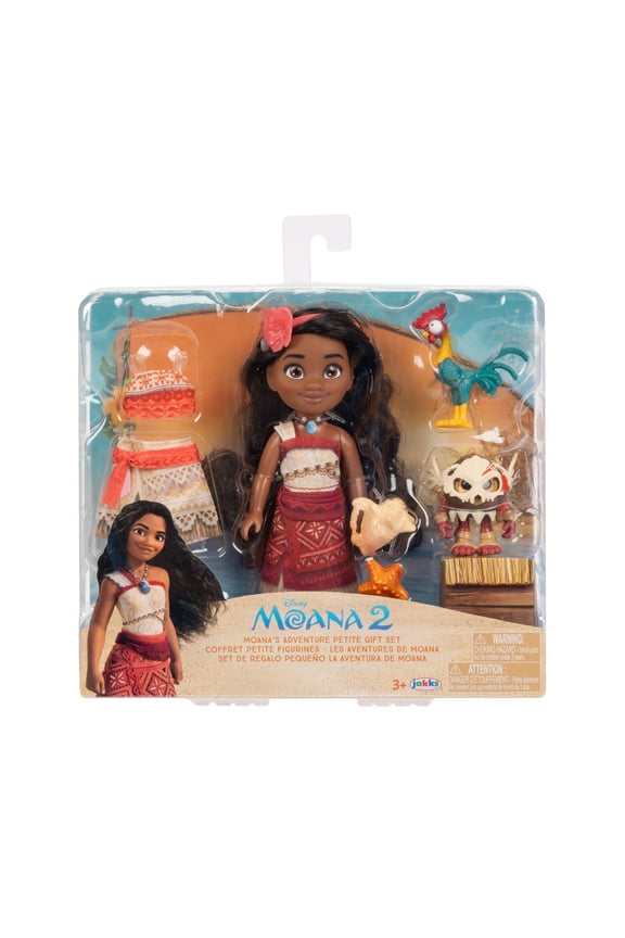 Disney's Moana 2 Adventure Petite Set 6 inch Tall Moana Doll with 2 Outfits and Accessories