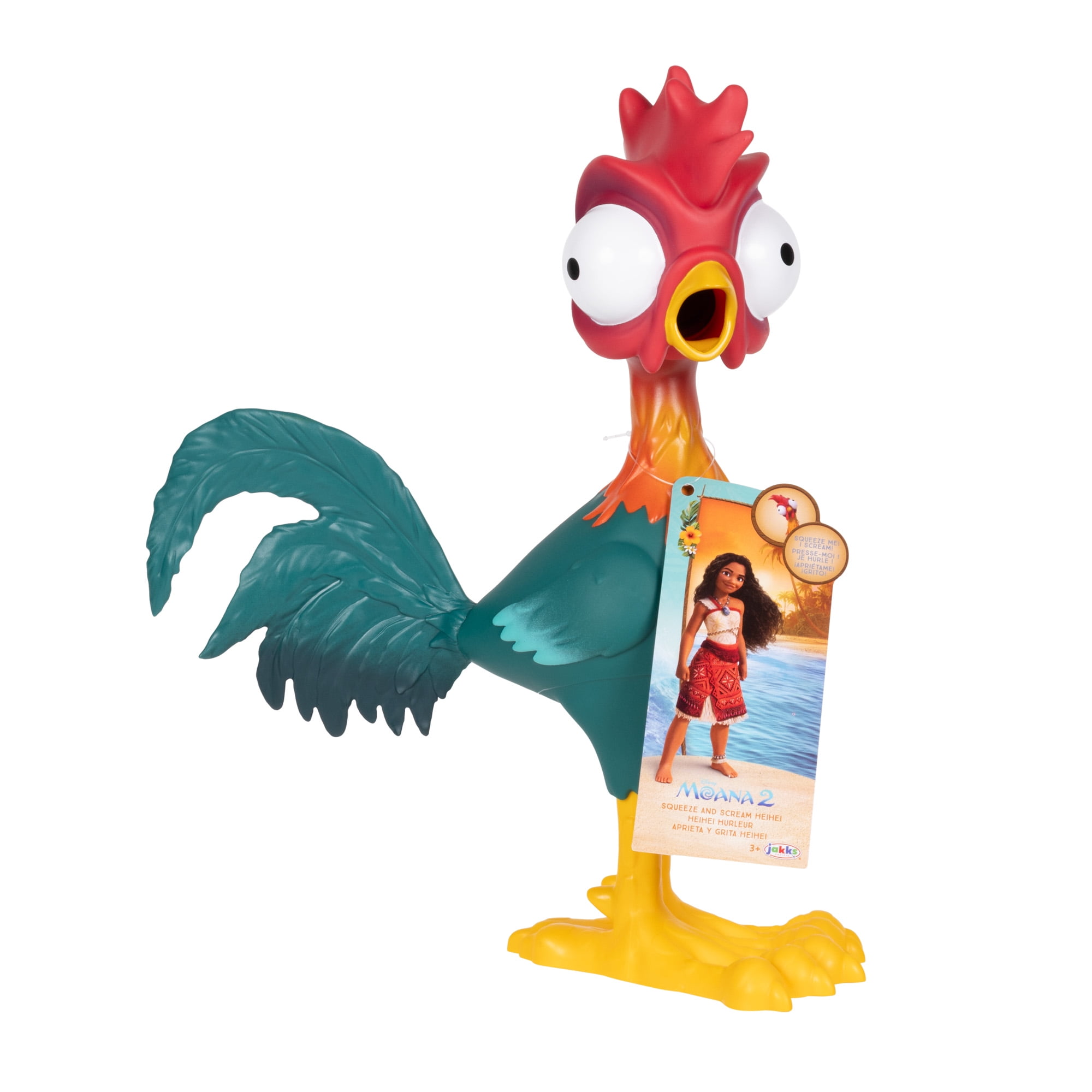Disney's Moana 2 Squeeze and Scream Hei Hei 12 inch Tall Rooster Plush Toy Makes Sound
