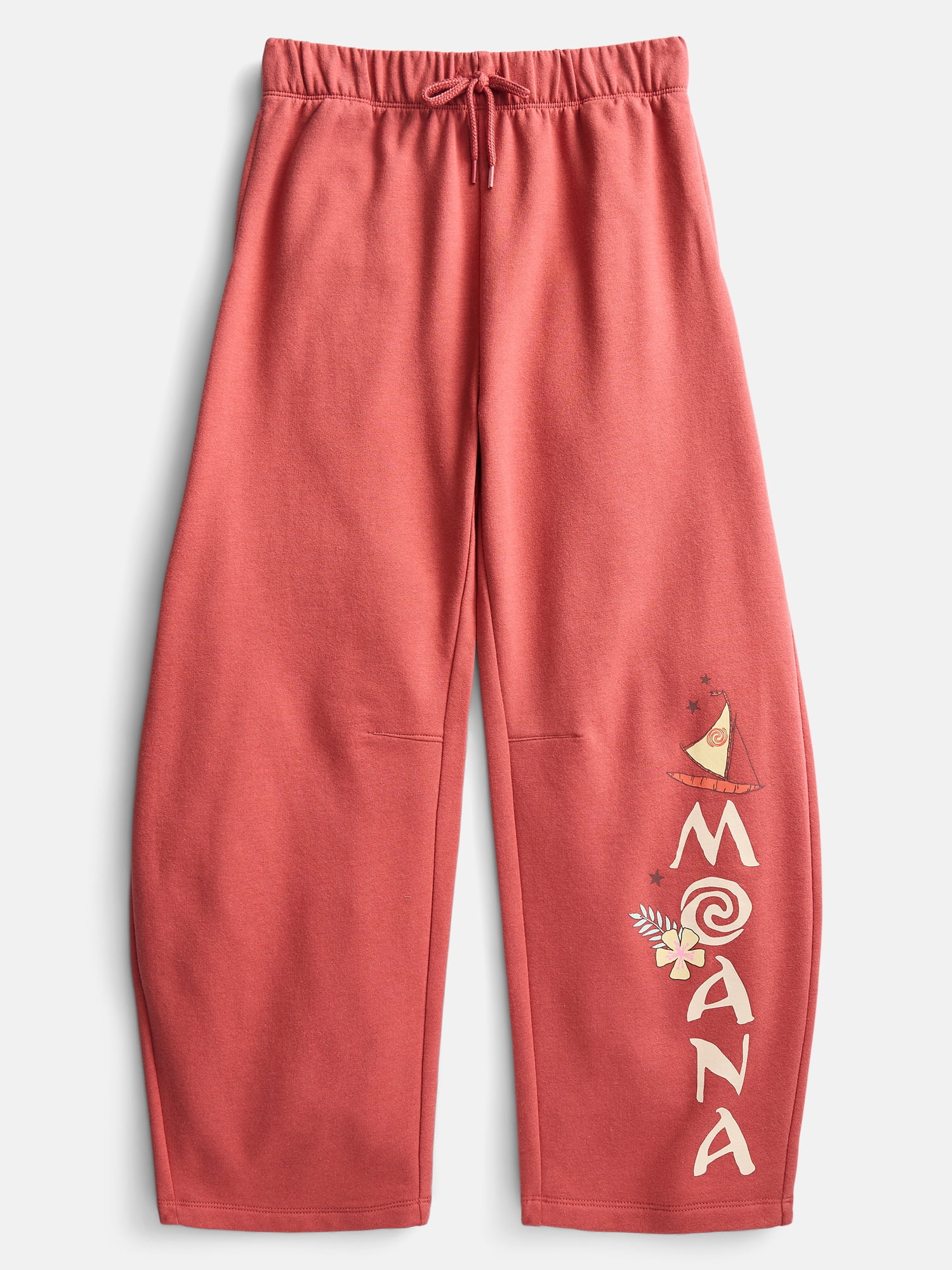 Disney Moana Girls Graphic Barrel Fleece Pants, Sizes 4-16