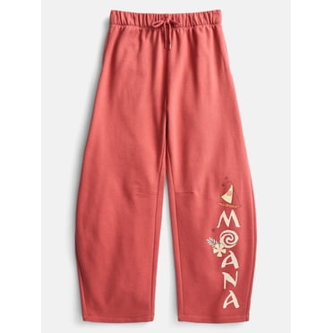 Disney Moana Girls Graphic Barrel Fleece Pants, Sizes 4-16