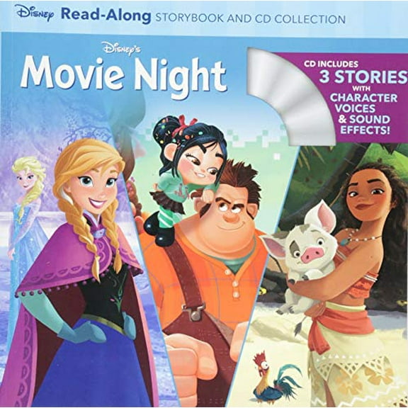 Pre-Owned Disney's Movie Night Readalong Storybook and CD Collection: 3-In-1 Feature Animation Bind-Up (Paperback) 1368028640 9781368028646