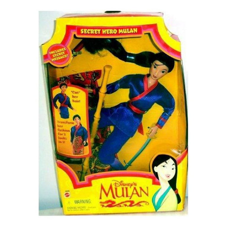 Disney's Mulan Secret Hero Mulan 2 Looks in 1 Doll 1997 Mattel 18896 