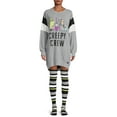thumbnail image 1 of Disney's Nightmare Before Christmas Crew Women's and Women's Plus Sleepshirt with Socks, 2-Piece, 1 of 5