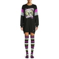 thumbnail image 1 of Disney's Nightmare Before Christmas Crew Women's and Women's Plus Sleepshirt with Socks, 2-Piece, 1 of 5