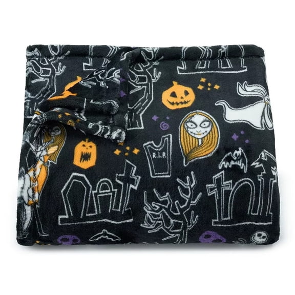 Disney's Nightmare Before Christmas Oversized Supersoft Plush Throw Jack Skellington and Sally Prints