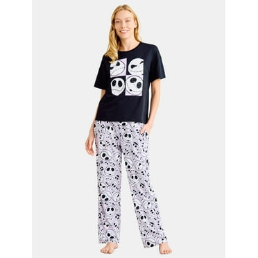 Nightmare Before Christmas Women's Oversized Tee and Pants Pajama Set, 2-Piece, Sizes XS-3X