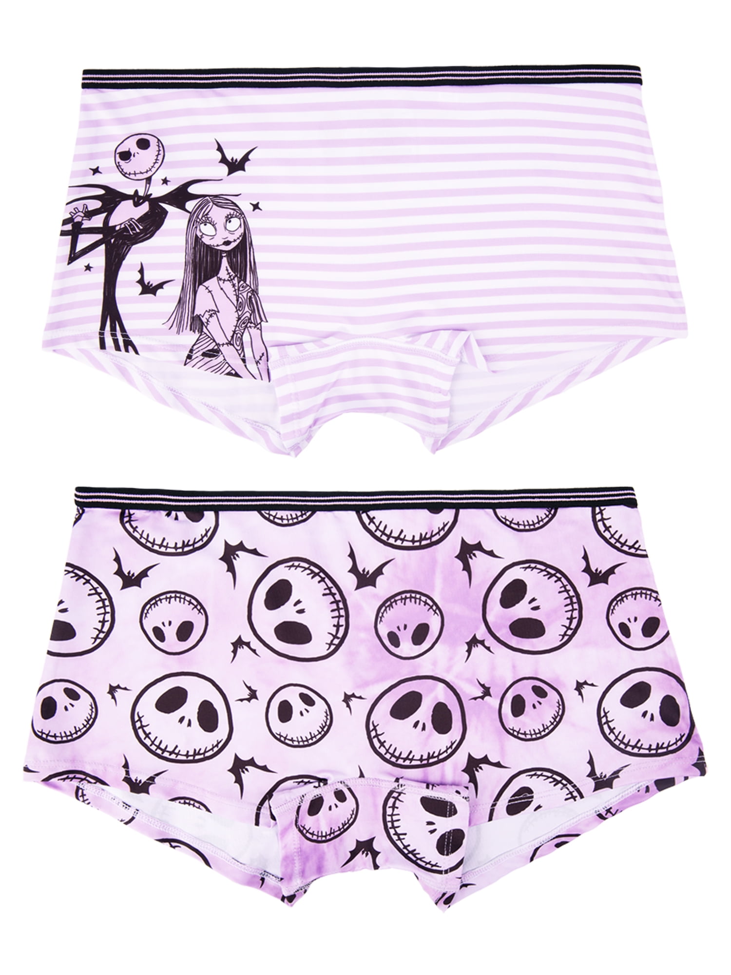 Disney's Nightmare before Christmas Woman's and Juniors Boyshort Underwear, 2-Pack, Size S-XL