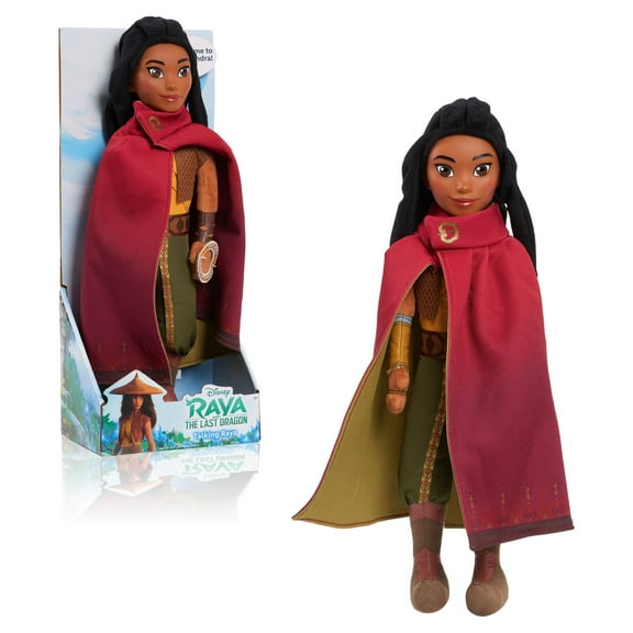 Disney's Raya and the Last Dragon Talking Raya 14-Inch Interactive Plush with Removable Cape, Officially Licensed Kids Toys for Ages 3 Up, Gifts and Presents