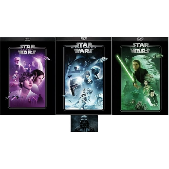Disney's STAR WARS EPISODES 4 FOUR 5 FIVE & 6 SIX 3 DVD Movie Set Includes Darth Vader Decal New
