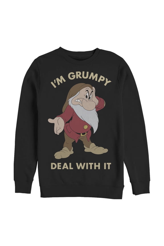 Disney's Snow White Men's I'm Grumpy Deal With It Portrait Sweatshirt