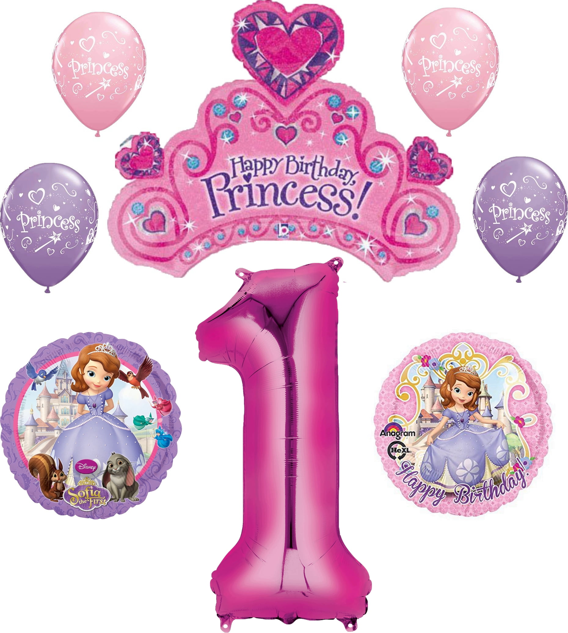 Disney's Sofia the First 1st Happy Birthday Party Balloons Decorations