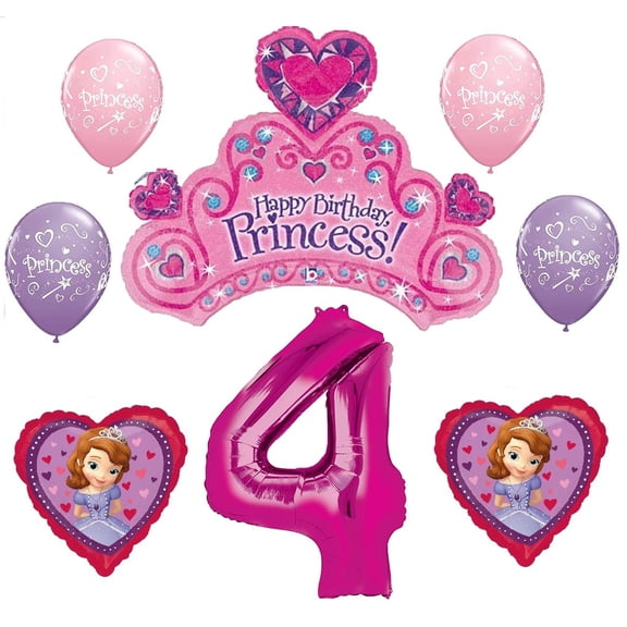 Disney's Sofia the First 4th Happy Birthday Party Balloons Decorations