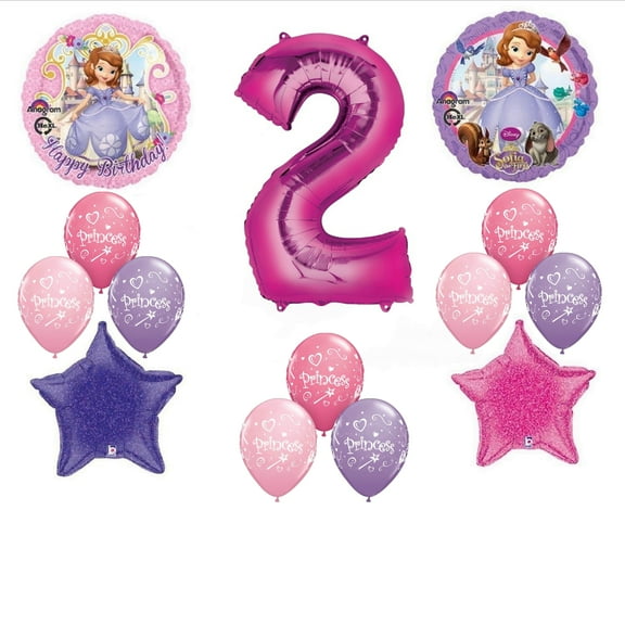 Disney's Sofia the First Second 2nd Happy Birthday Party Balloons Decorations Supplies Bouquet
