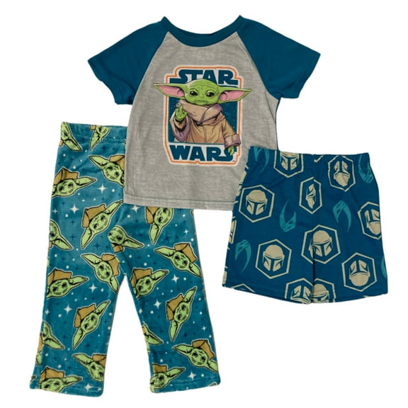 Disney's Star Wars Mandalorian Short Sleeve 3 Piece Pajama Set (4)