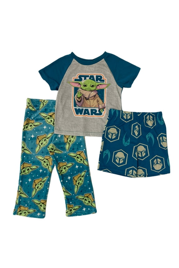 's Star Wars Mandalorian Short Sleeve 3 Piece Pajama Set (4)