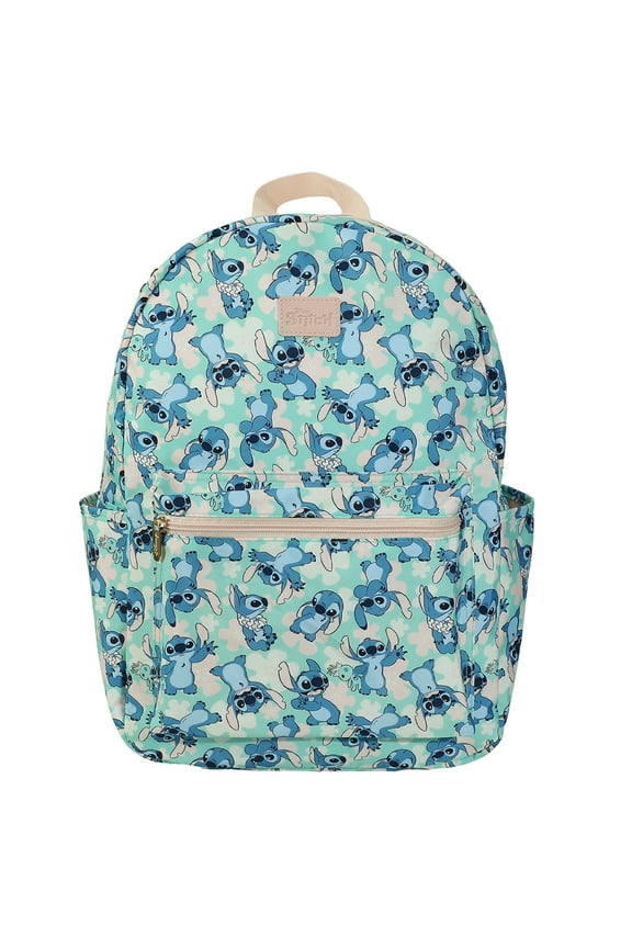 Disney's Stitch All-Over Print Adult 16.5" Nylon Adult Travel Backpack