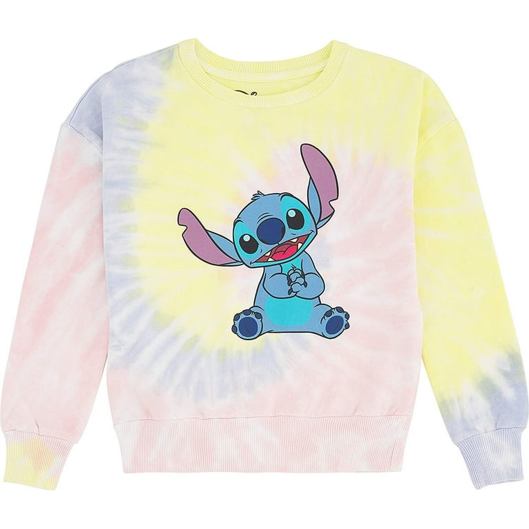 Disney s Stitch Girls Tie Dye Sweatshirt Walmart