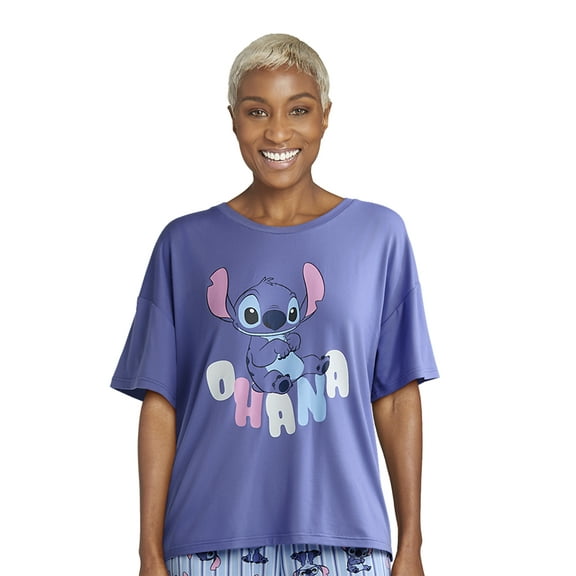 Disney’s Stitch Women's and Women’s Plus Oversized Tee and Pants Pajama Set, 2-Piece, Sizes XS-3X