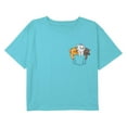 thumbnail image 1 of Disney's The Aristocats Girls Kittens Stuck In Pocket Boxy Crop Tee Color: Blue Size: LARGE, 1 of 3