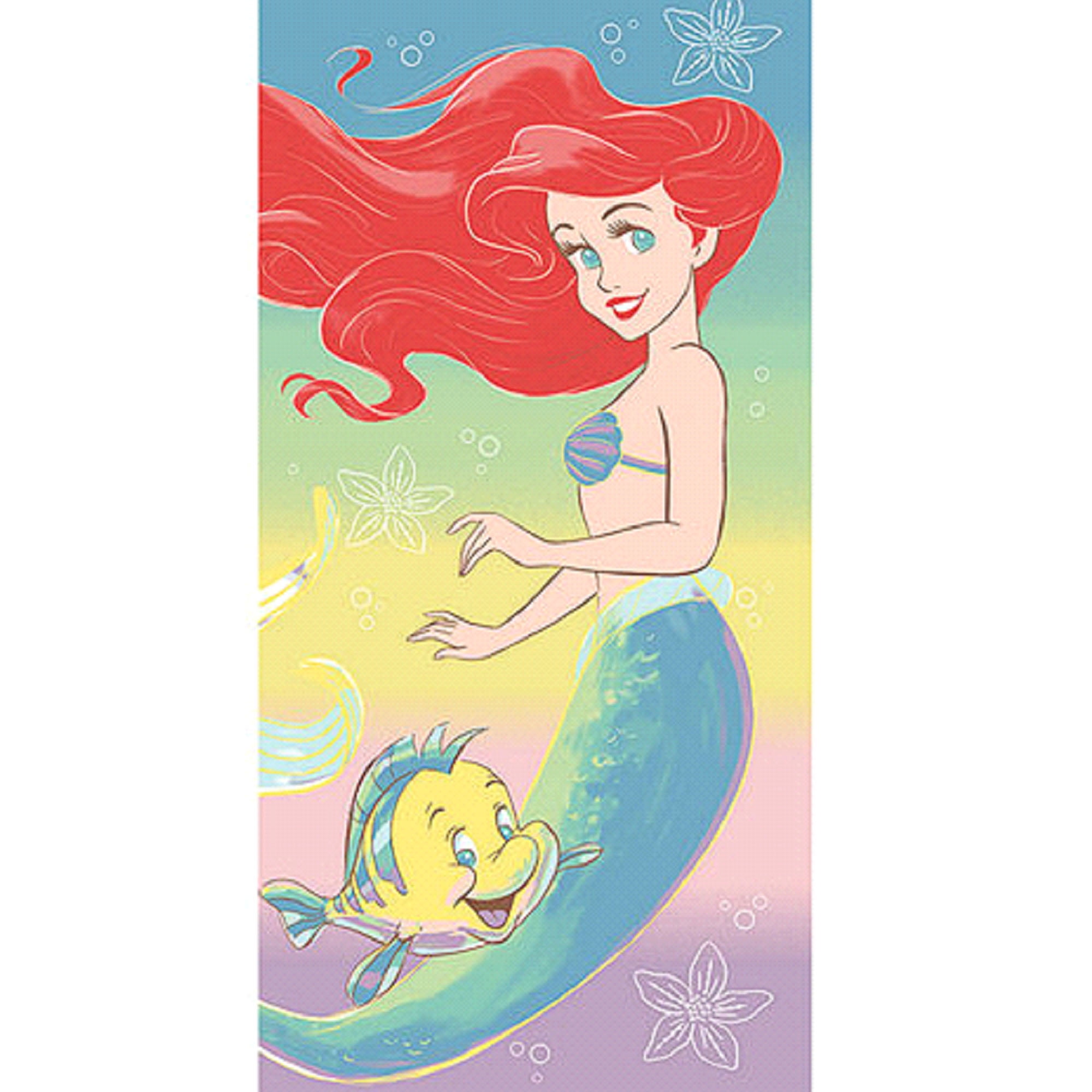 Disney Parks Little Mermaid Ariel Flounder Sebastian Beach popular Towel