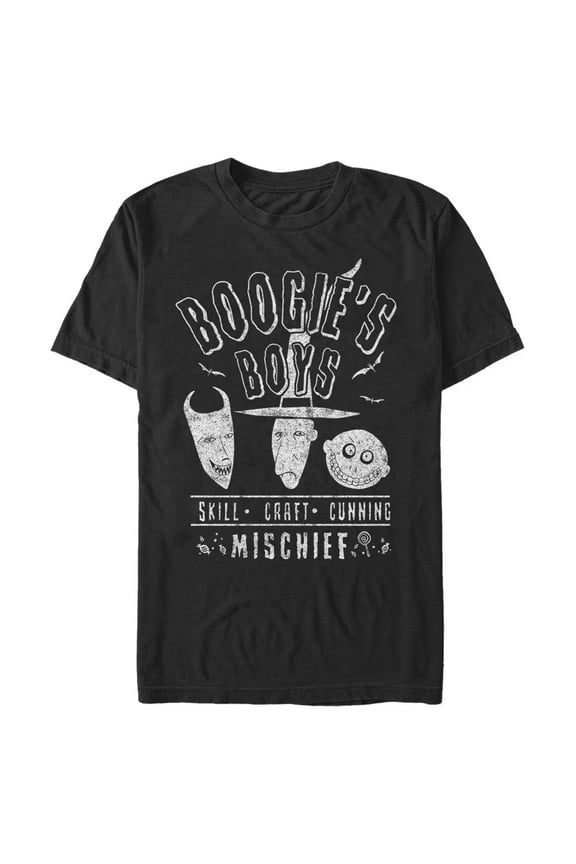Men's The Nightmare Before Christmas Halloween Lock Shock and Barrel Boogie's Boys Graphic Tee Black Large