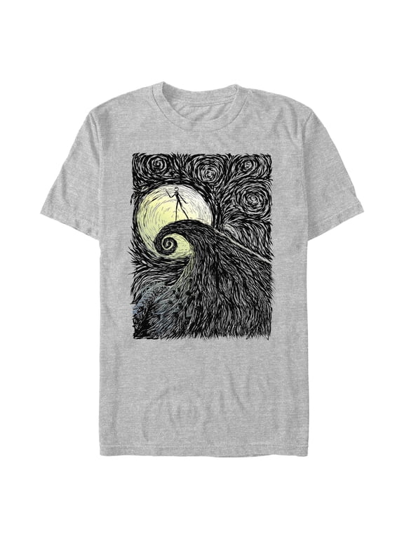 Men's The Nightmare Before Christmas Halloween Jack on Spiral Hill Graphic T-Shirt