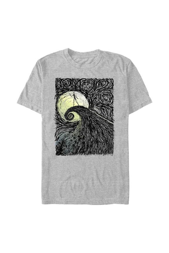 Men's The Nightmare Before Christmas Halloween Jack on Spiral Hill Graphic T-Shirt