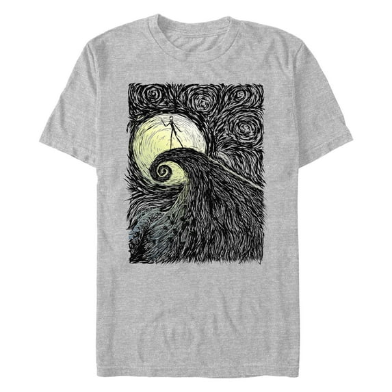 Men's The Nightmare Before Christmas Halloween Jack on Spiral Hill  Graphic T-Shirt