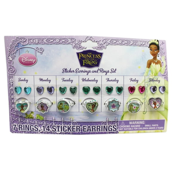 Disney's The Princess and the Frog Sticker Earrings and Ring Collection