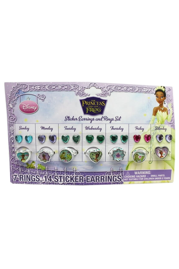 's The Princess and the Frog Sticker Earrings and Ring Collection