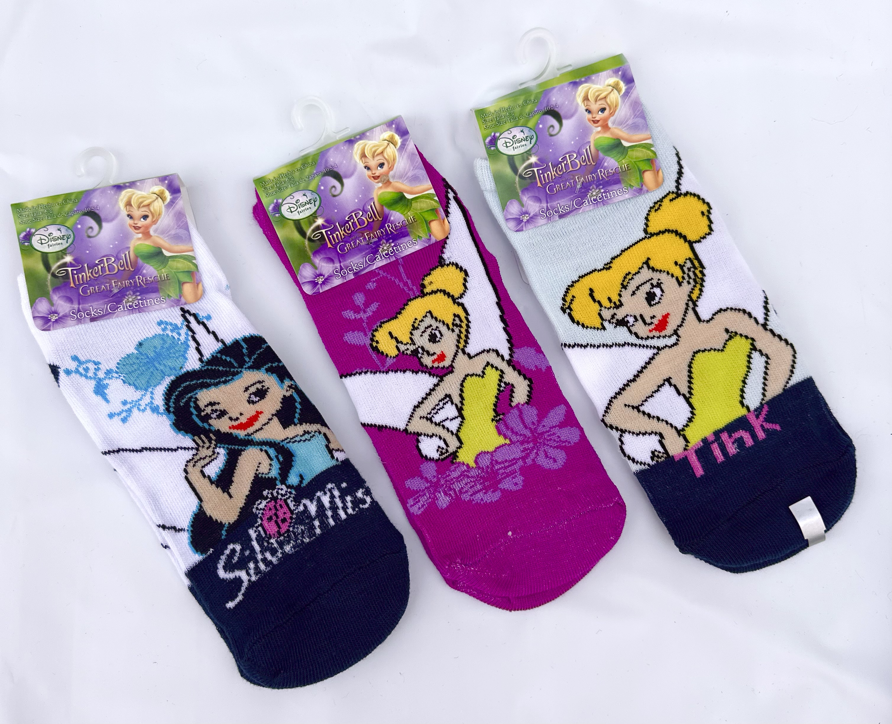 Disney's Tinker Bell Assorted Sock Collection (3 Pairs Chosen Randomly