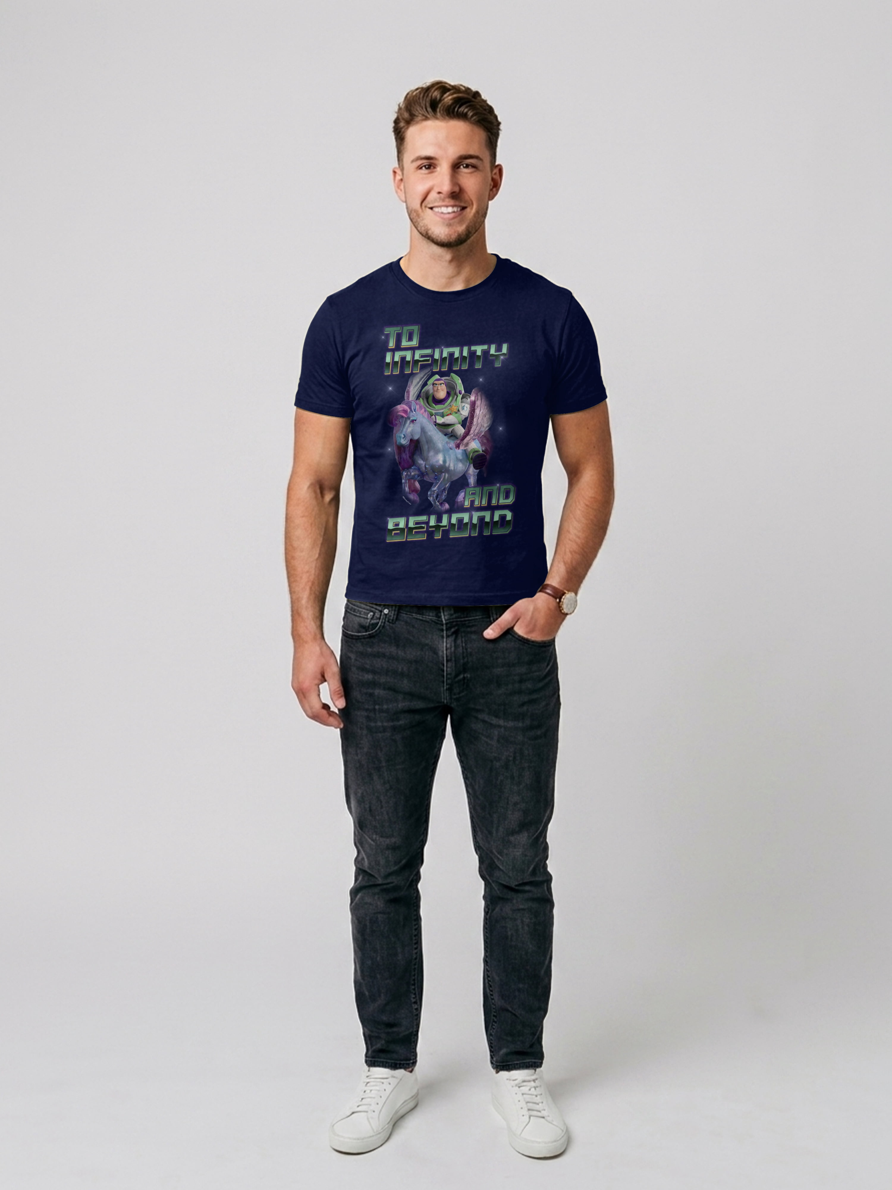 Toy Story's Buzz & Pegasus Men's & Big Men's Graphic Tee Shirt, Sizes S-3XL