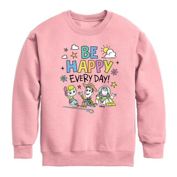 Disney's Toy Story - Be Happy Every Day - Toddler & Youth Crewneck Fleece Sweatshirt