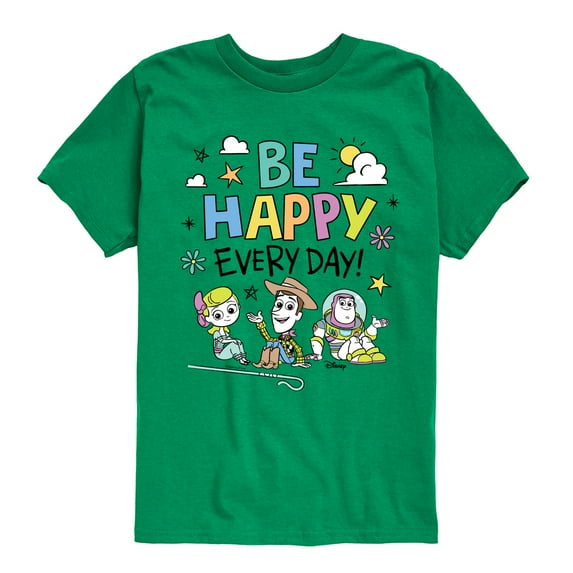 Disney's Toy Story - Be Happy Every Day - Toddler & Youth Short Sleeve Graphic T-Shirt