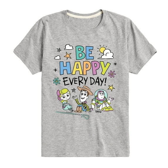 Disney's Toy Story - Be Happy Every Day - Toddler & Youth Short Sleeve Graphic T-Shirt