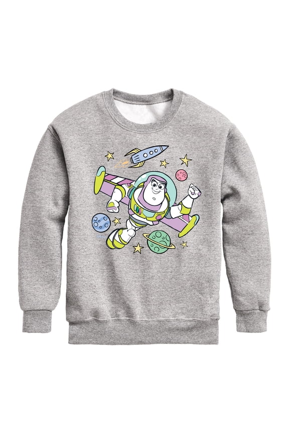 Disney's Toy Story - Buzz Space Collage - Toddler & Youth Crewneck Fleece Sweatshirt